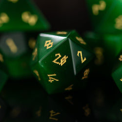 Green Cat's Eye Stone Dice Set (ONLINE ORDER ONLY)