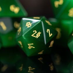 Green Cat's Eye Stone Dice Set (ONLINE ORDER ONLY)