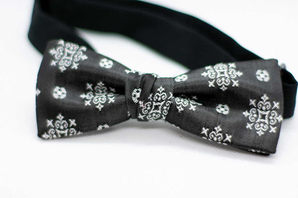 Fancy Black w/white Bowtie Adjustable Formal Wedding Party Necktie Bow Tie Tuxedo (Online Only)