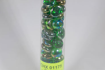 40+ Crystal Green Iridized Glass Gaming Stones Counters (Online Only)