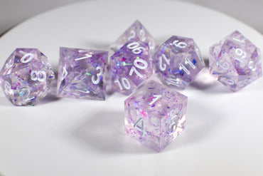 (PURPLE) Sharp Edge Resin 7-Dice Set (Online Only)