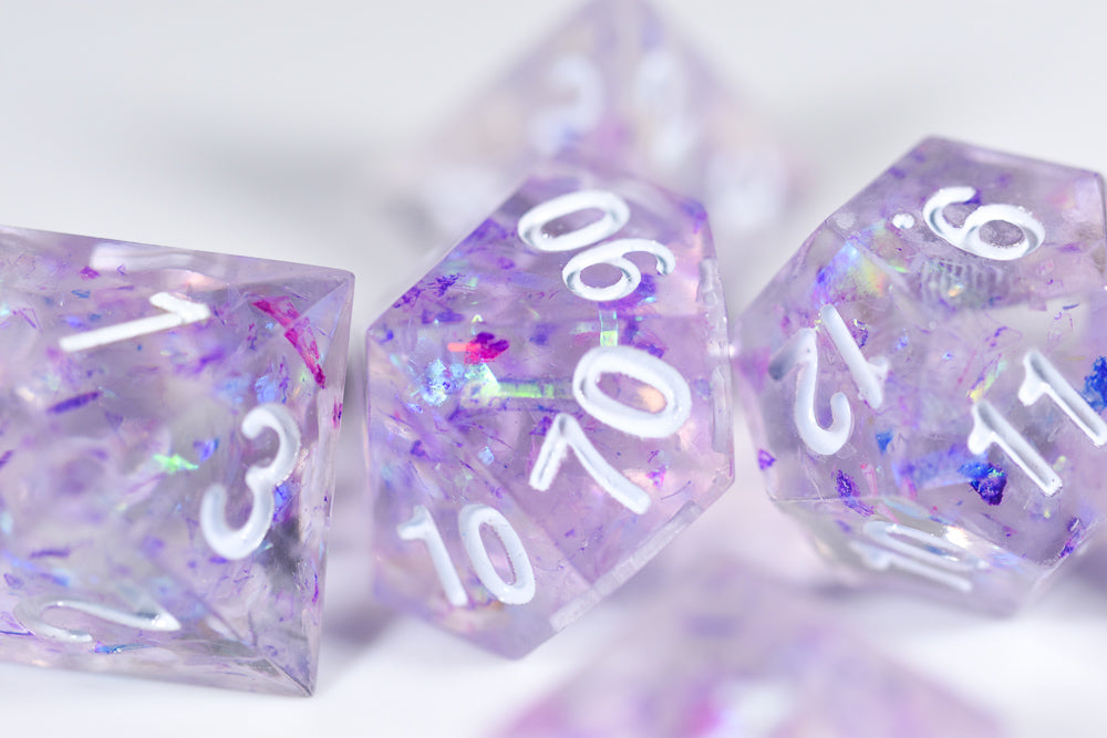 (PURPLE) Sharp Edge Resin 7-Dice Set (Online Only)
