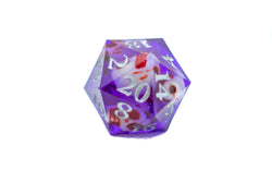Purple w/Skulls 22mm D20 DND Roll a D20 Dice Handmade Sharp Resin (Online Only)