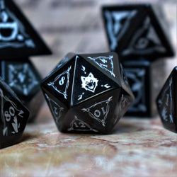 Fangs of Winter Obsidian Stone Dice Set (ONLINE ORDER ONLY)