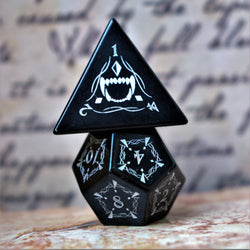 Fangs of Winter Obsidian Stone Dice Set (ONLINE ORDER ONLY)