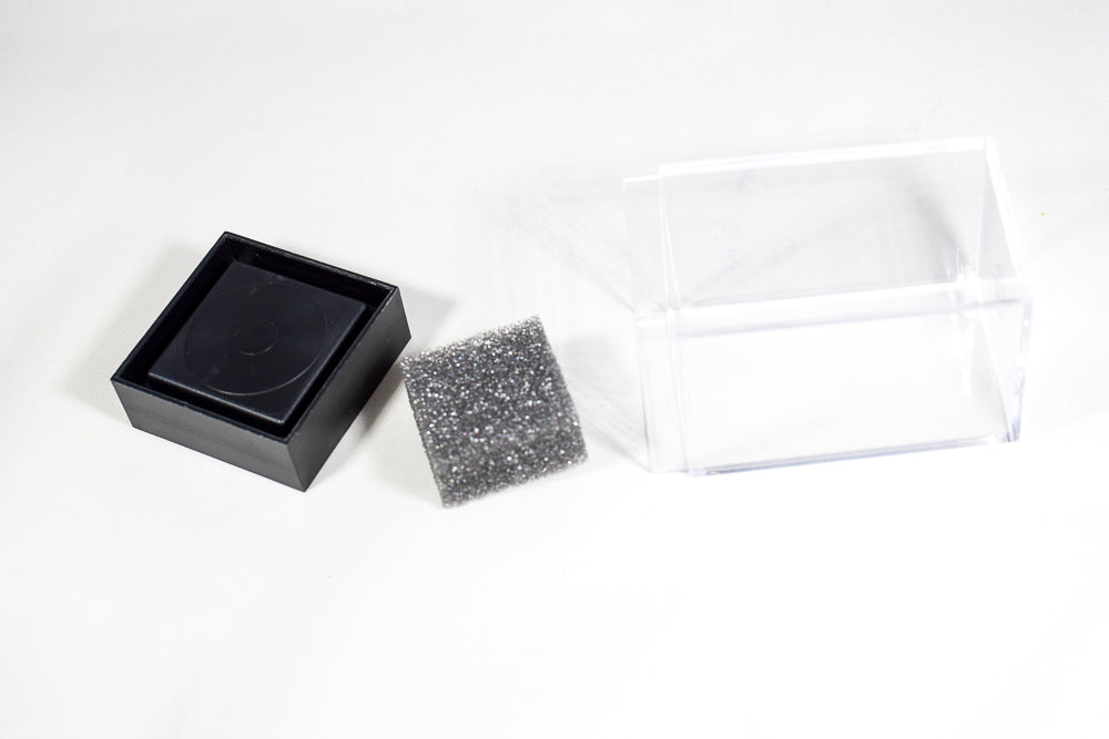 Empty Crystal Display Box (M) Tall Clear w/Black Lid  2½"x 1½"x 1½" (Online Only)