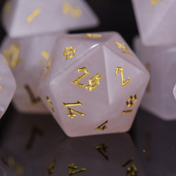 Rose Quartz Stone Dice Set (ONLINE ORDER ONLY)