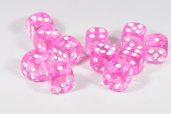 Translucent 16mm Pipped d6 Dice Red/Orange/Yellow/Green/Blue/Purple/Clear/Black/Pink (sold by the piece) (Online Only)