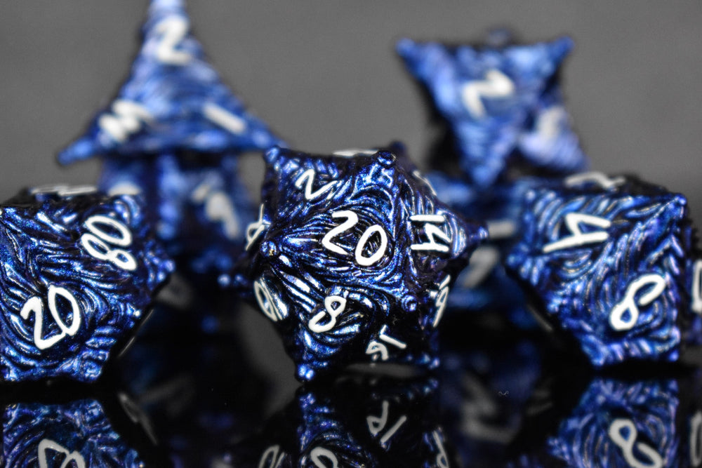 Vortex Warp Metal Dice Set - Pearlescent Blue (ONLINE ORDER ONLY)