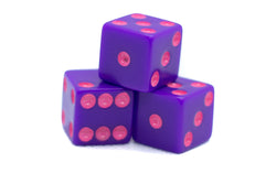 10-Pack Standard Opaque Purple w/Pink 16mm d6 Square Edge Dice (Online Only)
