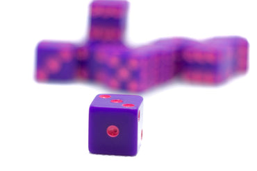 10-Pack Standard Opaque Purple w/Pink 16mm d6 Square Edge Dice (Online Only)