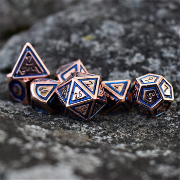Cleric's Domain Aqua And Bronze Metal Dice Set (ONLINE ORDER ONLY)