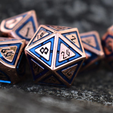 Cleric's Domain Aqua And Bronze Metal Dice Set (ONLINE ORDER ONLY)