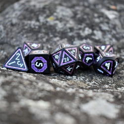 Cleric's Shadow Domain Purple And Matte Black Metal Dice Set (ONLINE ORDER ONLY)