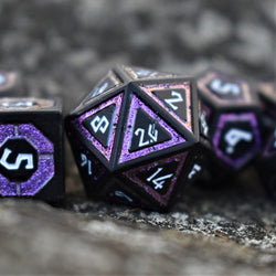 Cleric's Shadow Domain Purple And Matte Black Metal Dice Set (ONLINE ORDER ONLY)