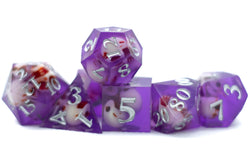 Purple Skull Inclusion 7-Dice Set Resin Sharp Edge RPG DND (Limited Stock) (Online Only)