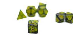 Sun Yellow Distressed Ancient 7-Dice Set Black w/Yellow Dnd Dice (Online Only)