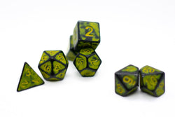 Sun Yellow Distressed Ancient 7-Dice Set Black w/Yellow Dnd Dice (Online Only)