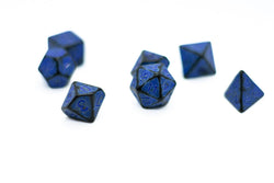 Blaster Blue Distressed Ancient 7-Dice Set Black w/Blue Dnd Dice (Online Only)