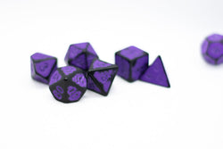 Grape Purple Distressed Ancient 7-Dice Set Black w/Purple Dnd Dice (Online Only)
