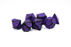 Grape Purple Distressed Ancient 7-Dice Set Black w/Purple Dnd Dice (Online Only)