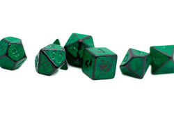 Grass Green Distressed Ancient 7-Dice Set Black w/Green Dnd Dice (Online Only)