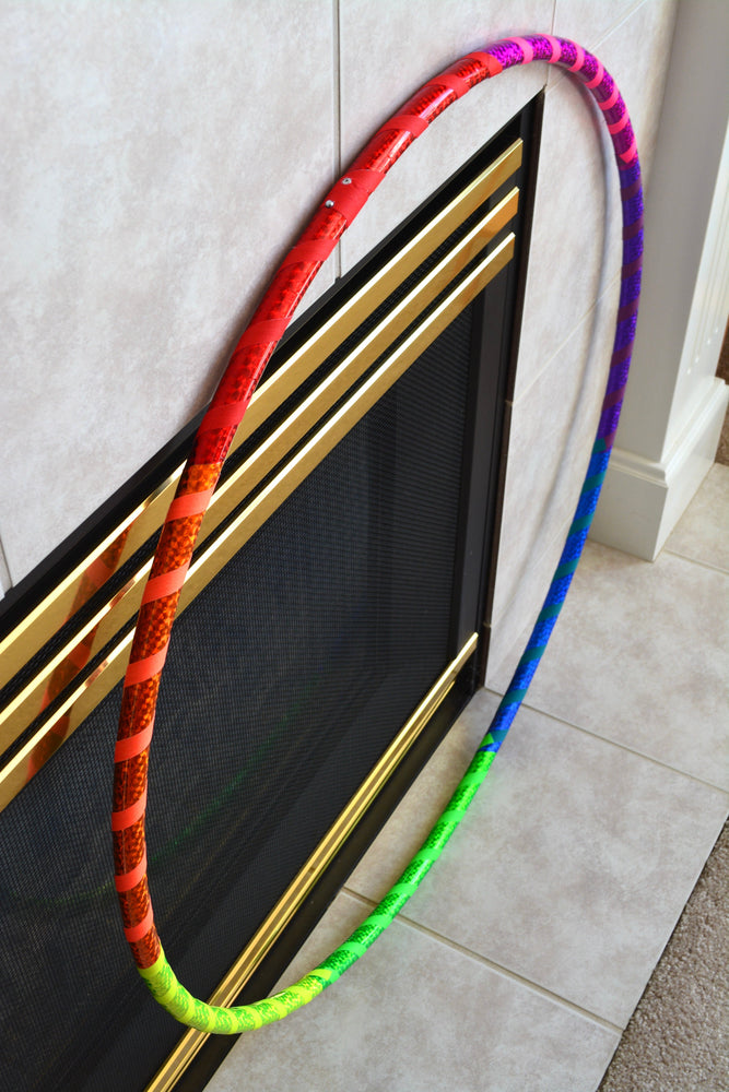 Rainbow Prism Taped Hoops ~ Beginner & Kids Fitness & Practice Hoops (ONLINE ORDER ONLY)