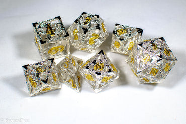 (Elvish White w/gold) Deadly Dragon Dice: Shards of Oblivion Hollow Metal (Online Only)