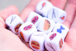 Food Dice d6 | Decide What to Eat Dice 6-Sided 16mm Foodie Dice (Online Only)