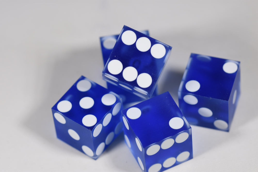 Powder Baby Blue Casino Dice d6 19mm Razor Edge RARE (Online Only)