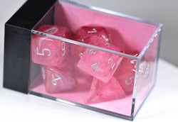 Ghostly Glow Pink/silver Polyhedral 7-Dice Set (Online Only)