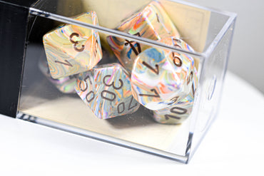 Festive Vibrant/brown Polyhedral 7-Dice Set (Online Only)