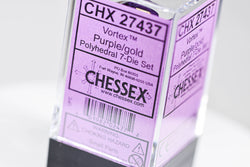 Vortex Purple/gold Polyhedral 7-Dice Set (Online Only)