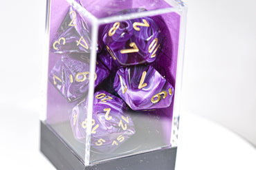 Vortex Purple/gold Polyhedral 7-Dice Set (Online Only)