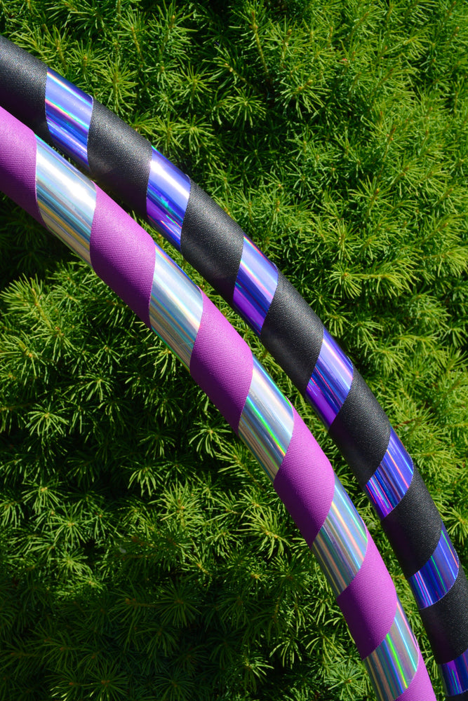 Beginner & Weighted Fitness Taped Beginner Hula Hoops | Mirror, Holographic, & Prism Deco Tapes + Gaffer Grip Tape (ONLINE ORDER ONLY)