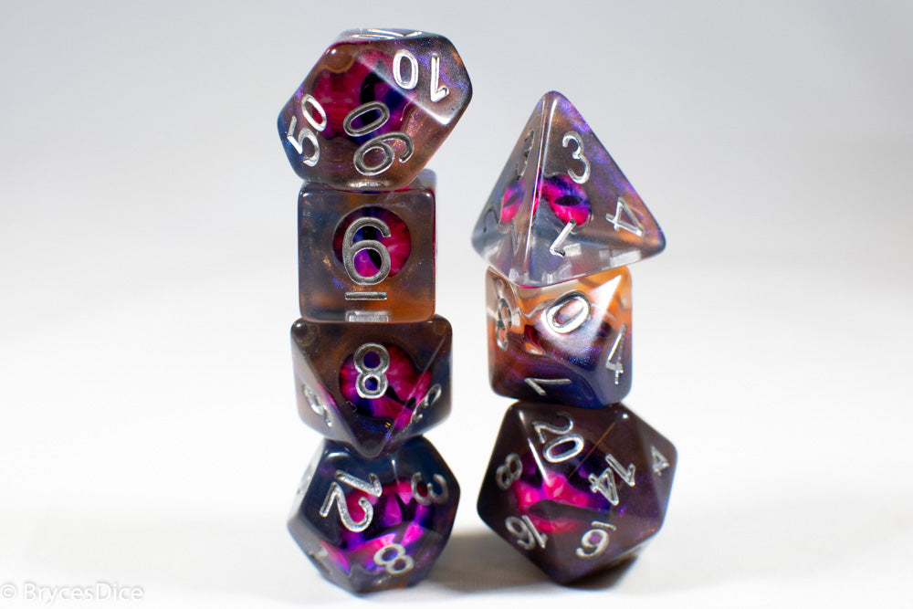 Demon Eye Dragon Eye Dice 7-Dice Set Resin Dungeons and Dragons Dice (Online Only)