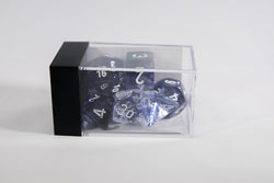 Chessex Polyhedral 7 Die Nebula Black w/ White Numbers Set Of 7 Dice CHX 27408 (Online Only)