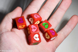 Candy Heart Dice Acrylic 16mm White, Pink, Purple, Yellow, Green (Online Only)