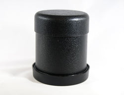 Dice Cup 3.6" D X 4"H Green Felt with Tough Plastic Exterior with Faux Leather Look and Lid (Online Only)