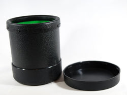 Dice Cup 3.6" D X 4"H Green Felt with Tough Plastic Exterior with Faux Leather Look and Lid (Online Only)