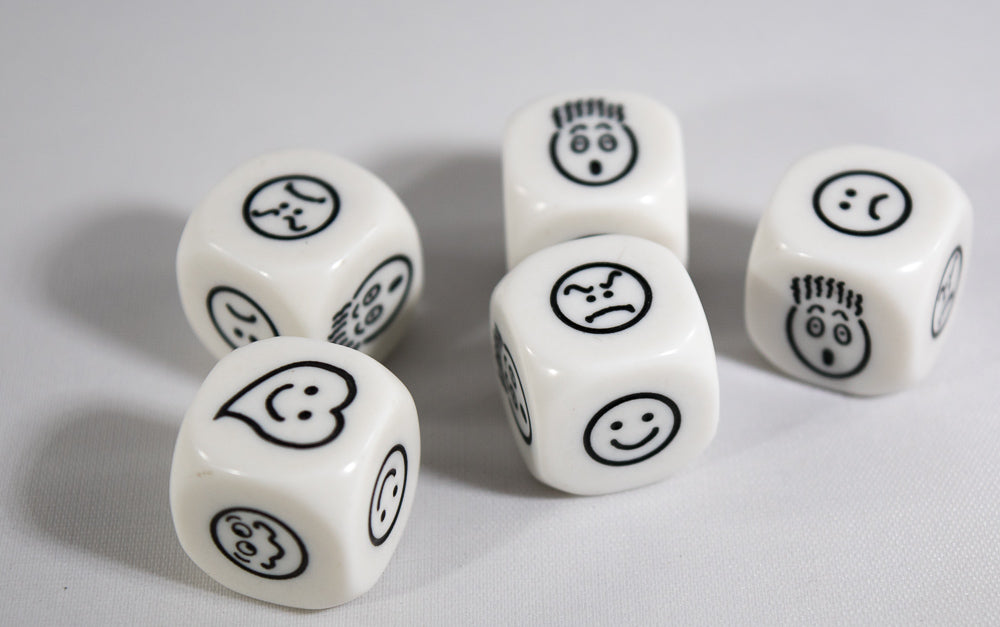 Kids Smiley Face Emoji Dice Happy, Sad, Love, Scared, Mad, Upset Emoji (Online Only)