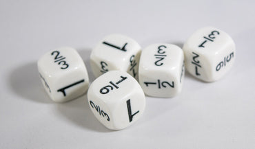 Math Fractions Dice  Kids Math Dice Game 1, 1/2, 1/3, 2/3, 5/6, 1/6 (Online Only)