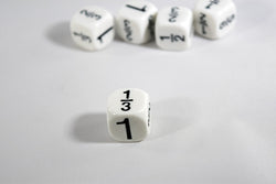 Math Fractions Dice  Kids Math Dice Game 1, 1/2, 1/3, 2/3, 5/6, 1/6 (Online Only)