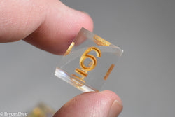 Pirates Crystal Sharp Edge Resin 7-Dice Set | Gold or Silver Ink (Clear) (Online Only)