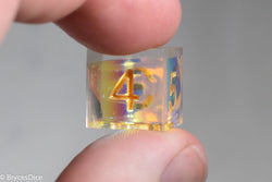Pirates Crystal Sharp Edge Resin 7-Dice Set | Gold or Silver Ink (Clear) (Online Only)