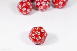 d30 Red Pearlescent Single Die 30 Side's by Chessex (per die) (Online Only)