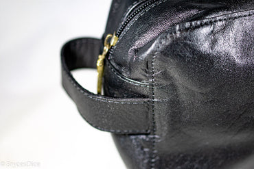 "Traveler" Leather Dice Bag / Purse (Black) (Online Only)