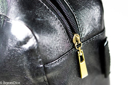 "Traveler" Leather Dice Bag / Purse (Black) (Online Only)