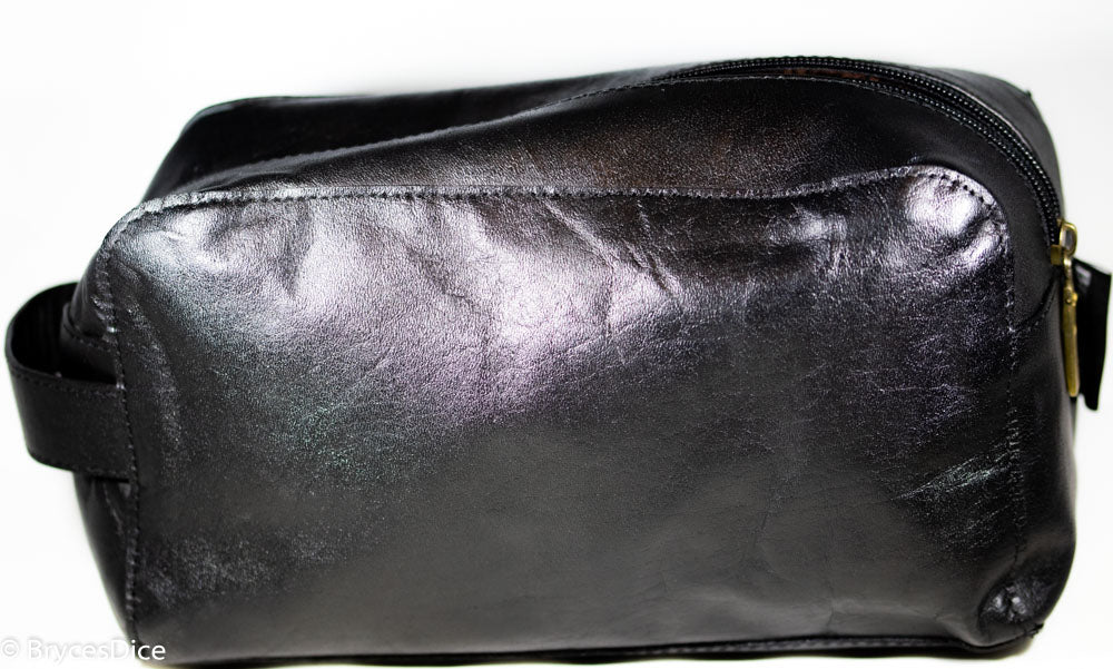 "Traveler" Leather Dice Bag / Purse (Black) (Online Only)