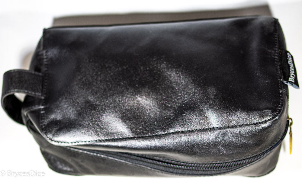 "Traveler" Leather Dice Bag / Purse (Black) (Online Only)